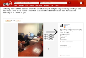 A Yelper's opinion of a reputable repair shop upon inspecting their workstation.