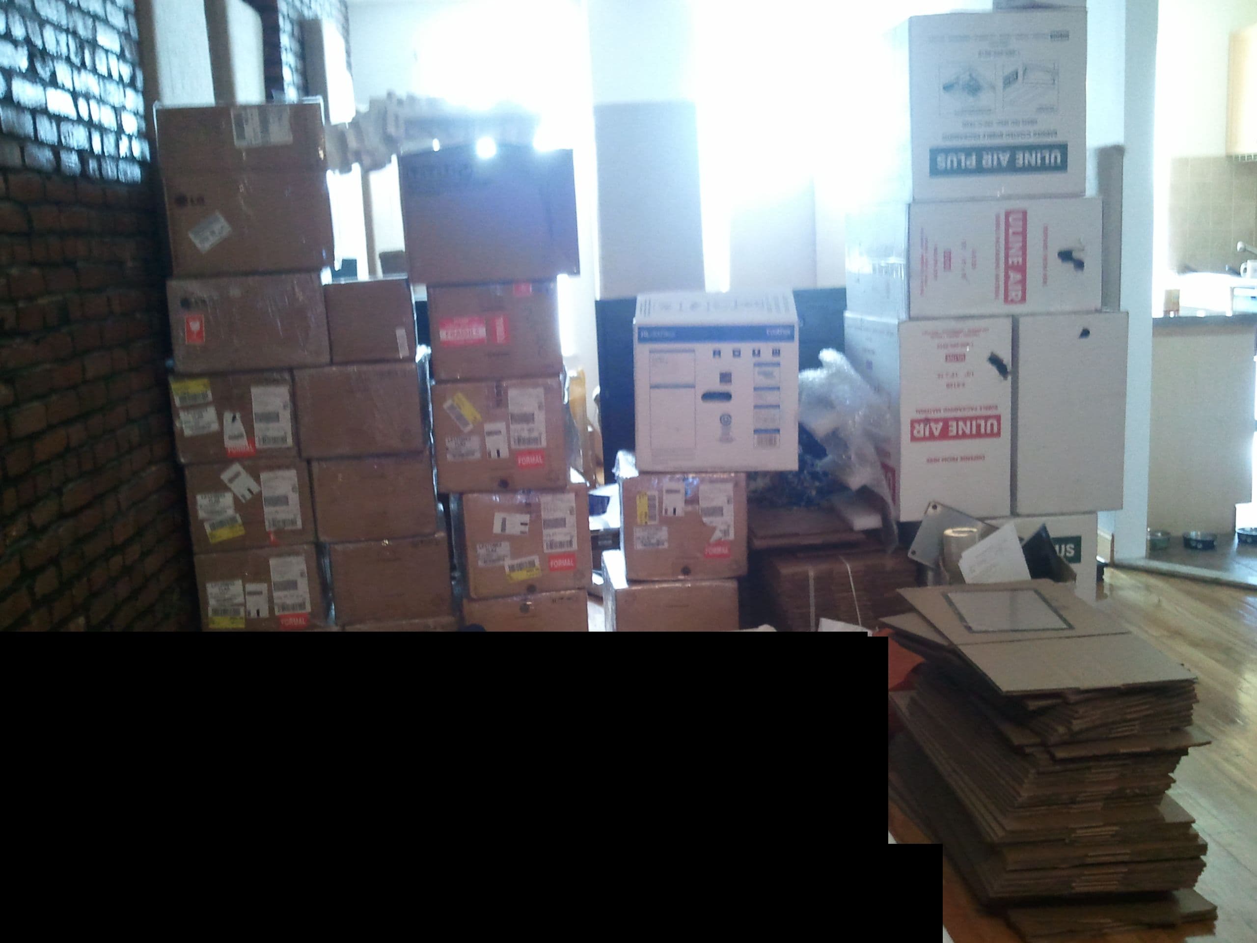 Apartment turned warehouse