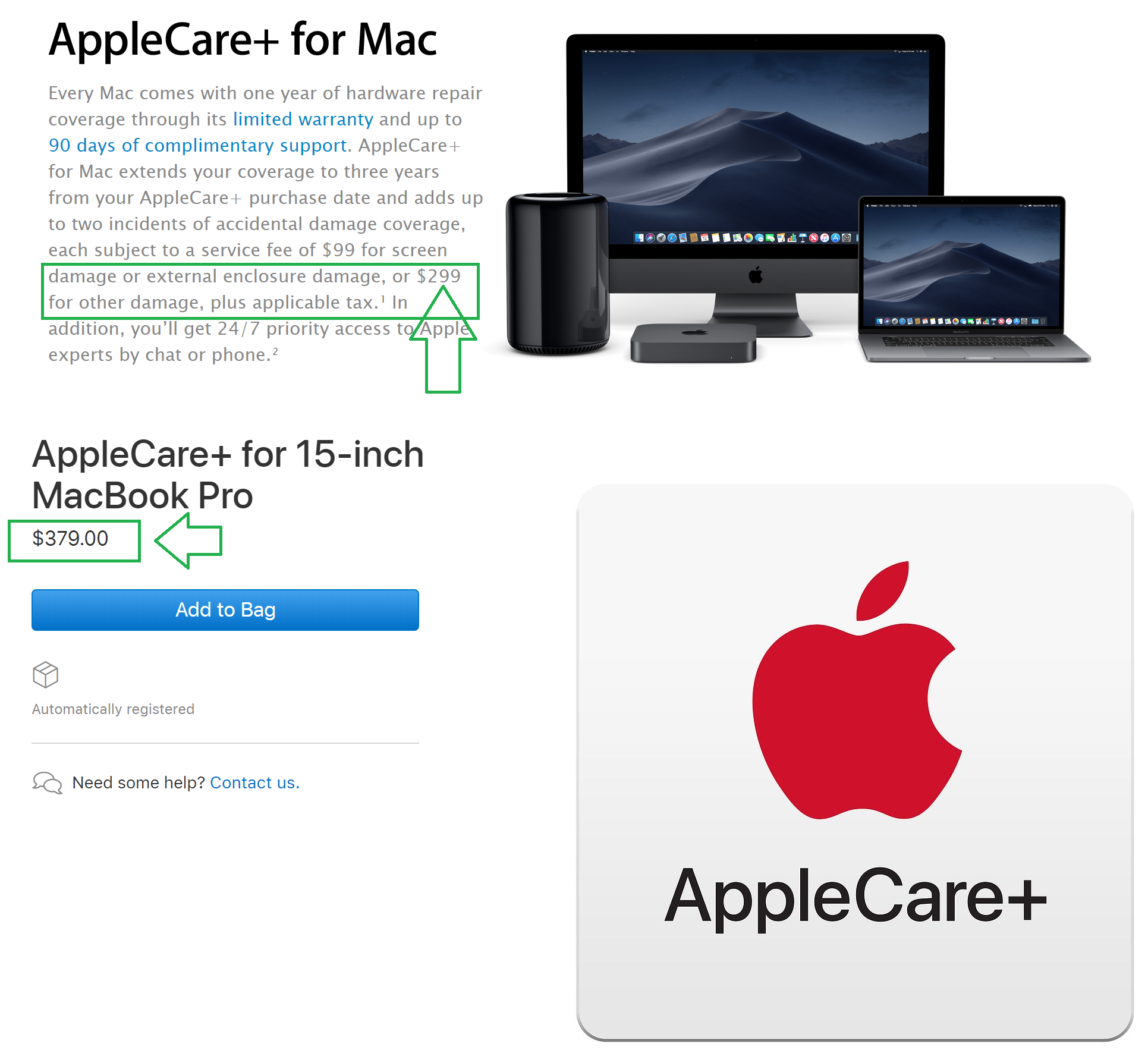 macbook pro apple care plus coverage